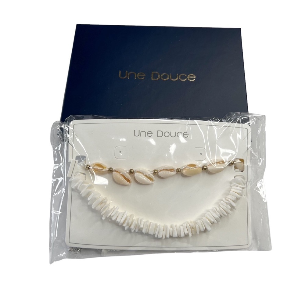 New In Box 2 in 1 Puka Chip & Cowrie Shell Necklaces